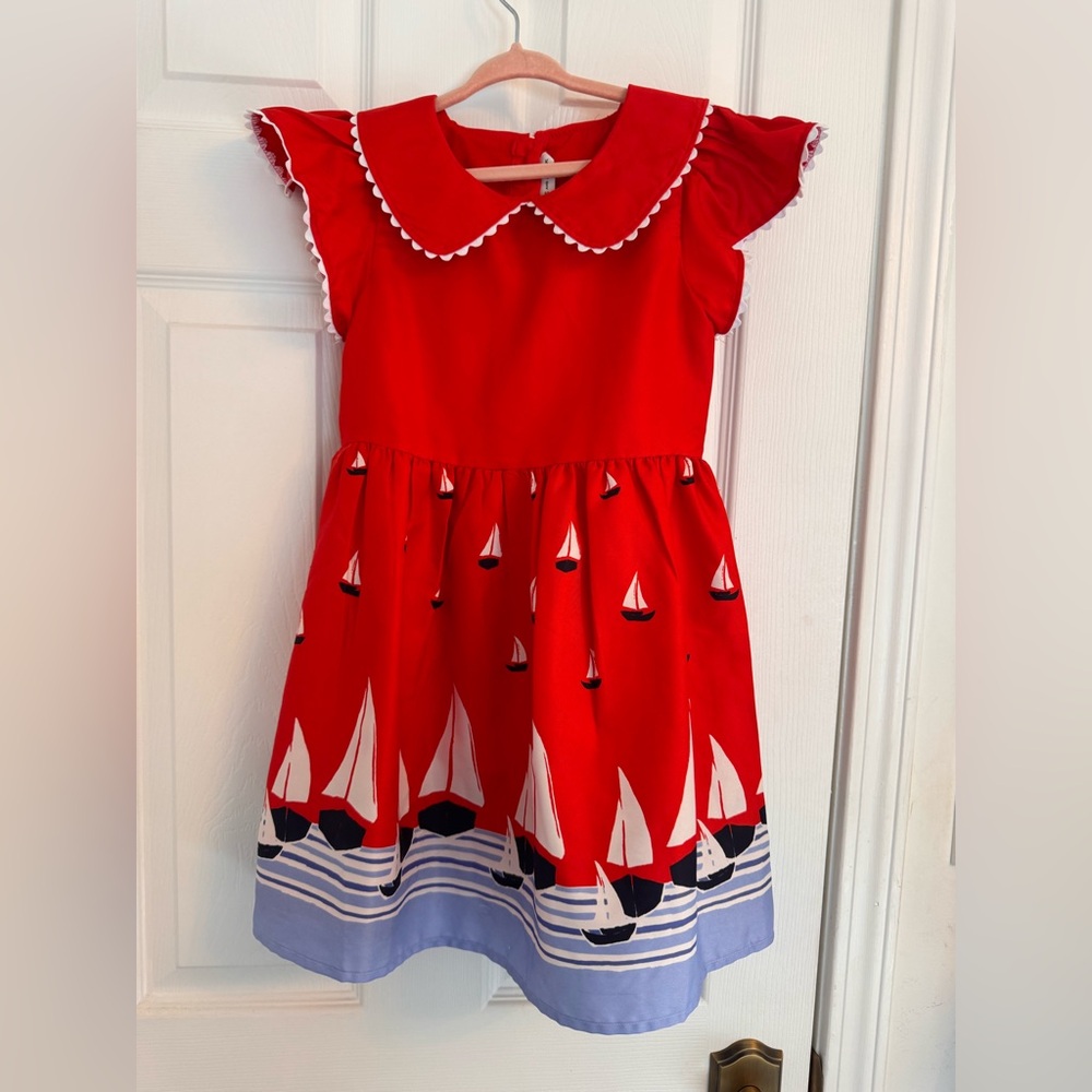 Girls Janie and Jack Sailboat collared dress